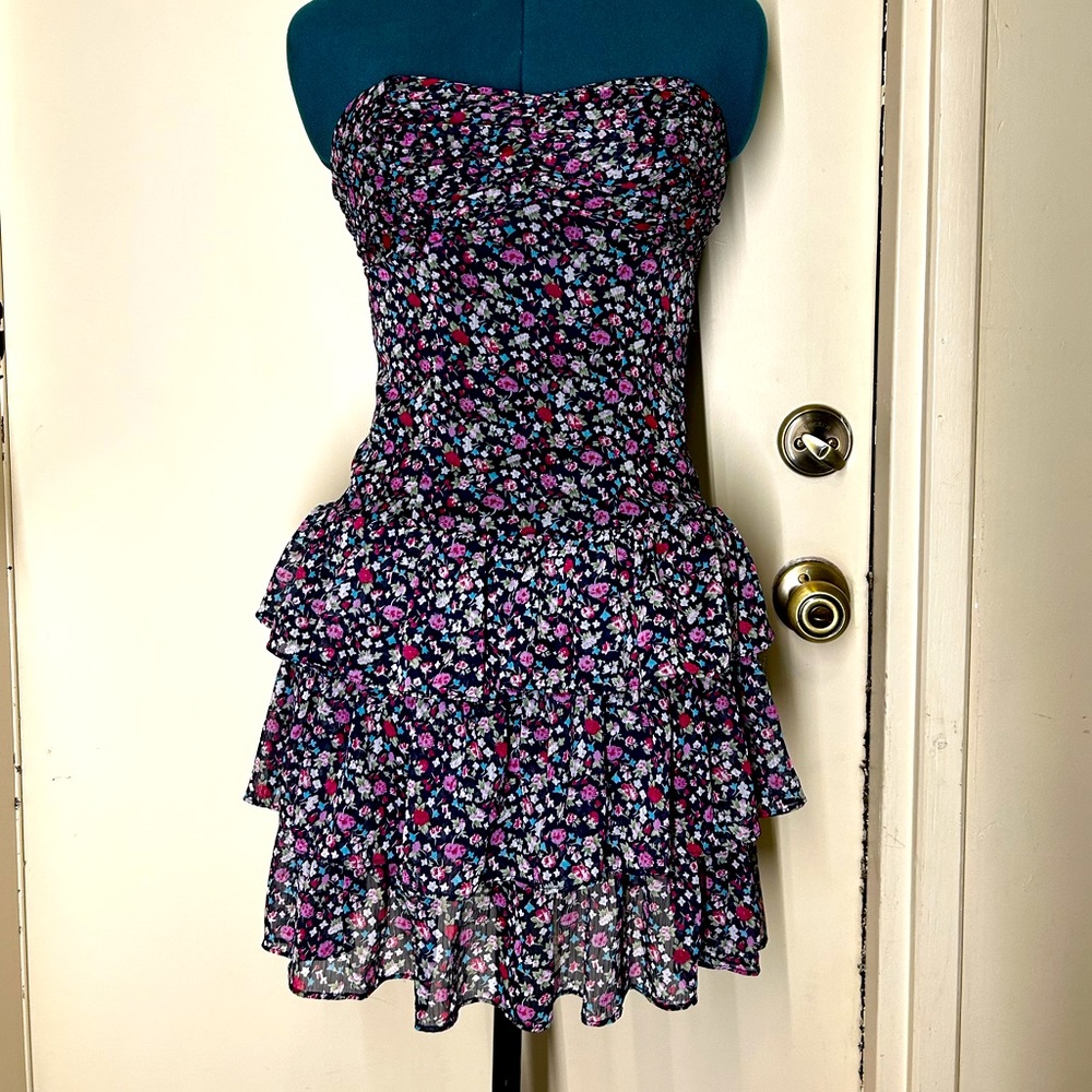 Strapless floral dress